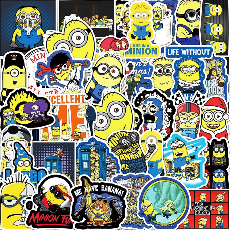 Despicable Me Minions Kawaii Cartoon DIY Stickers 50 Non-repetitive Creative Stickers Kids Love for Children\'s Birthday Gifts