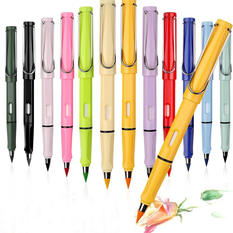 Nouvelle technologie Kawaii 12 couleurs crayon éternel sans encre crayons illimités école enfants Art peinture couleur croquis écriture papeterie