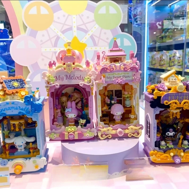 

Sanrio Whispers Of The Night Phantom Series Kuromi My Melody Cinnamonroll My Sweet Piano Building Block Desktop Ornament Gift