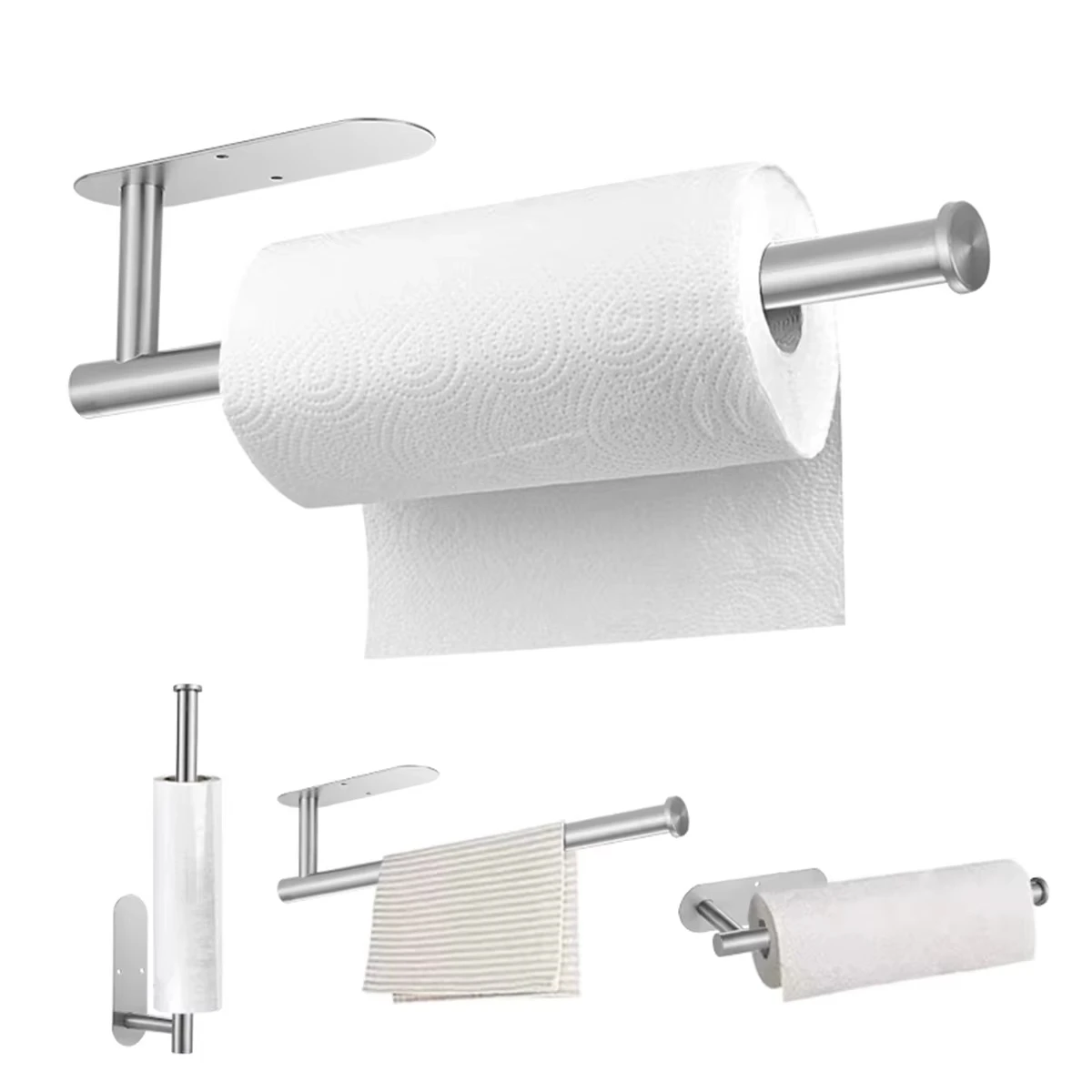 Adhesive Toilet Paper Holder Kitchen Roll Towel Rack Napkin Dispenser Absorbent Stand Tissue Hanger Bathroom Accessories view 5