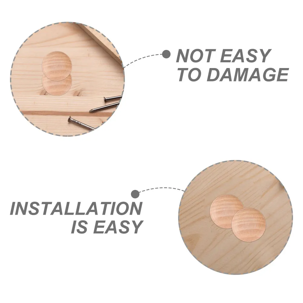 

50 Pcs Wooden Hole Plug Cap for Holes Round Plugs Furniture Desk Cover Screw Cabinet