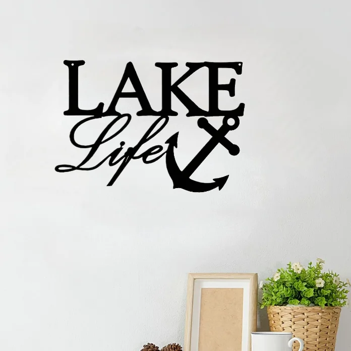 

Lake Life Coastal River Outdoor Metal Wall Art Metal Wall Art Interior Decoration Home Wall Hangings Home Decor Artwork Gift