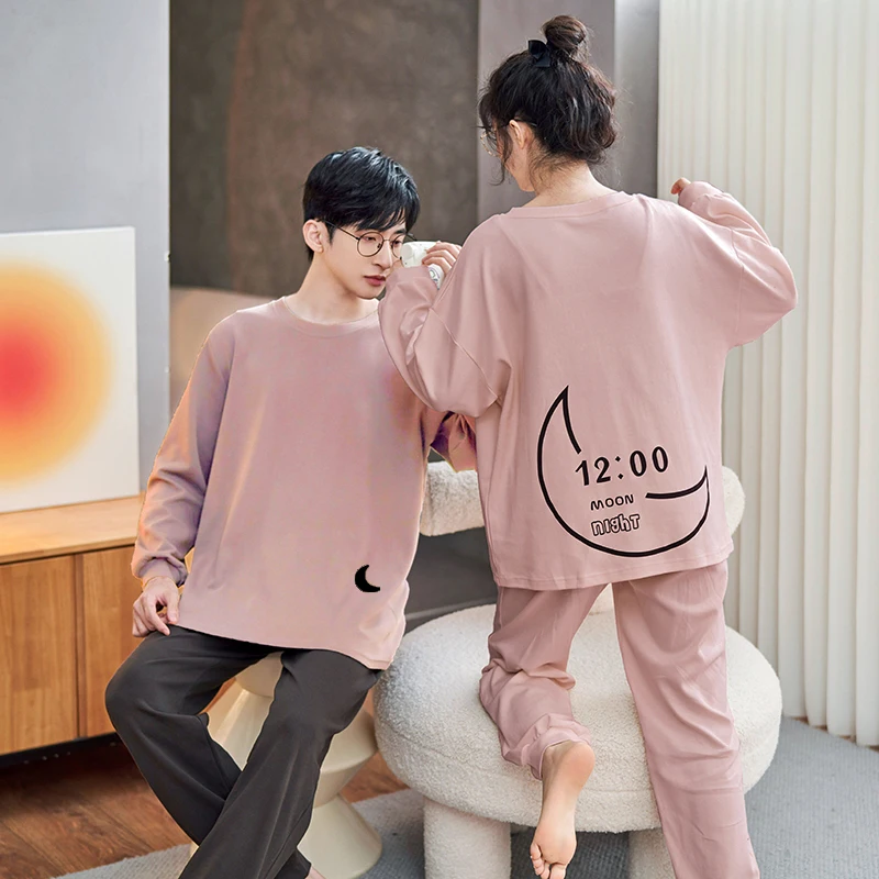 

2023 Spring Cotton Sleepwear For Couples Plus Size Homwear Youth Boy Girl Nightwear Women Pijamas Men Pajamas Mujer Hombre