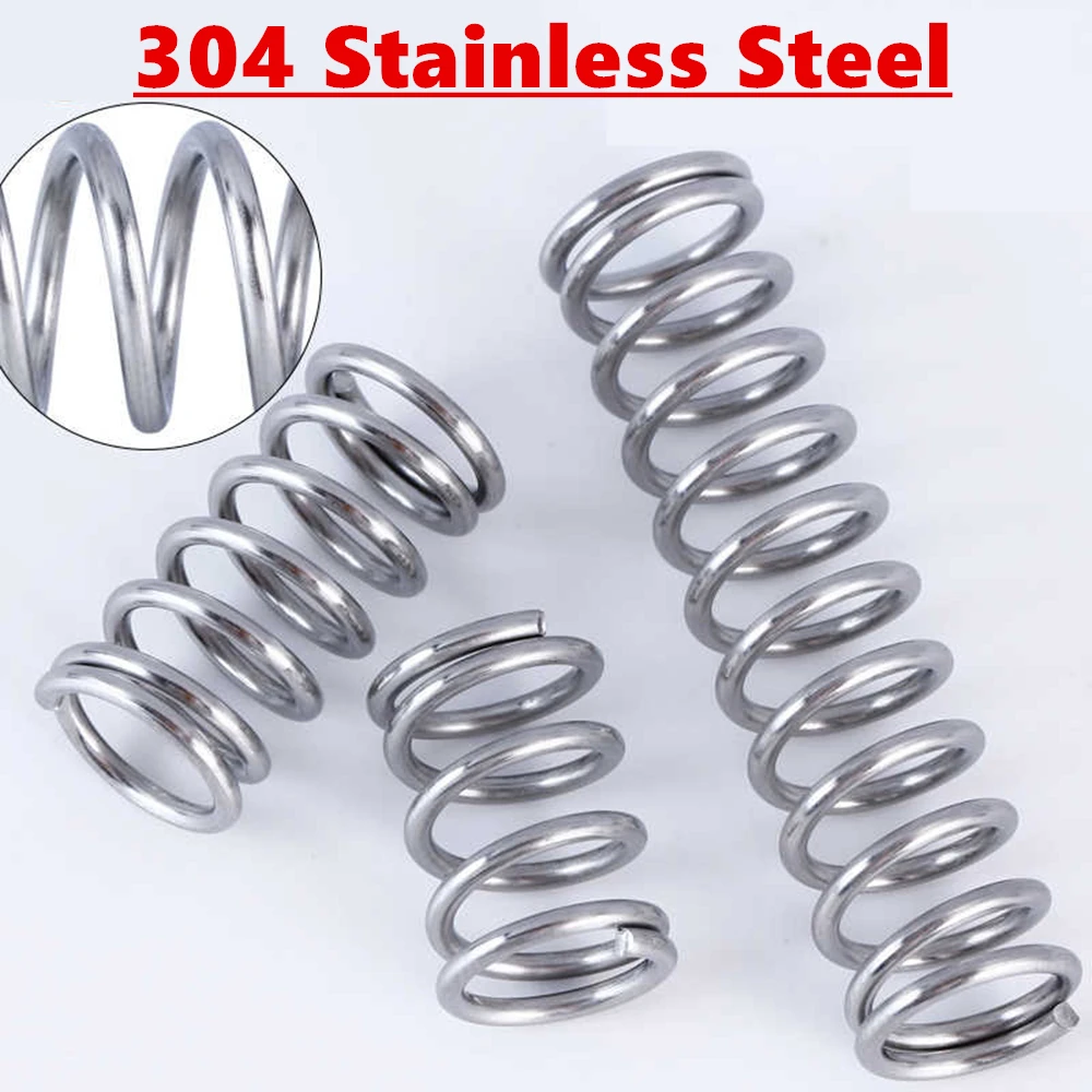 304 Stainless Steel Compressed Spring Wire Diameter 0.6mm External Dia 4/5/6/7/8/9/10/12mm Pressure Spring muelle de compresión
