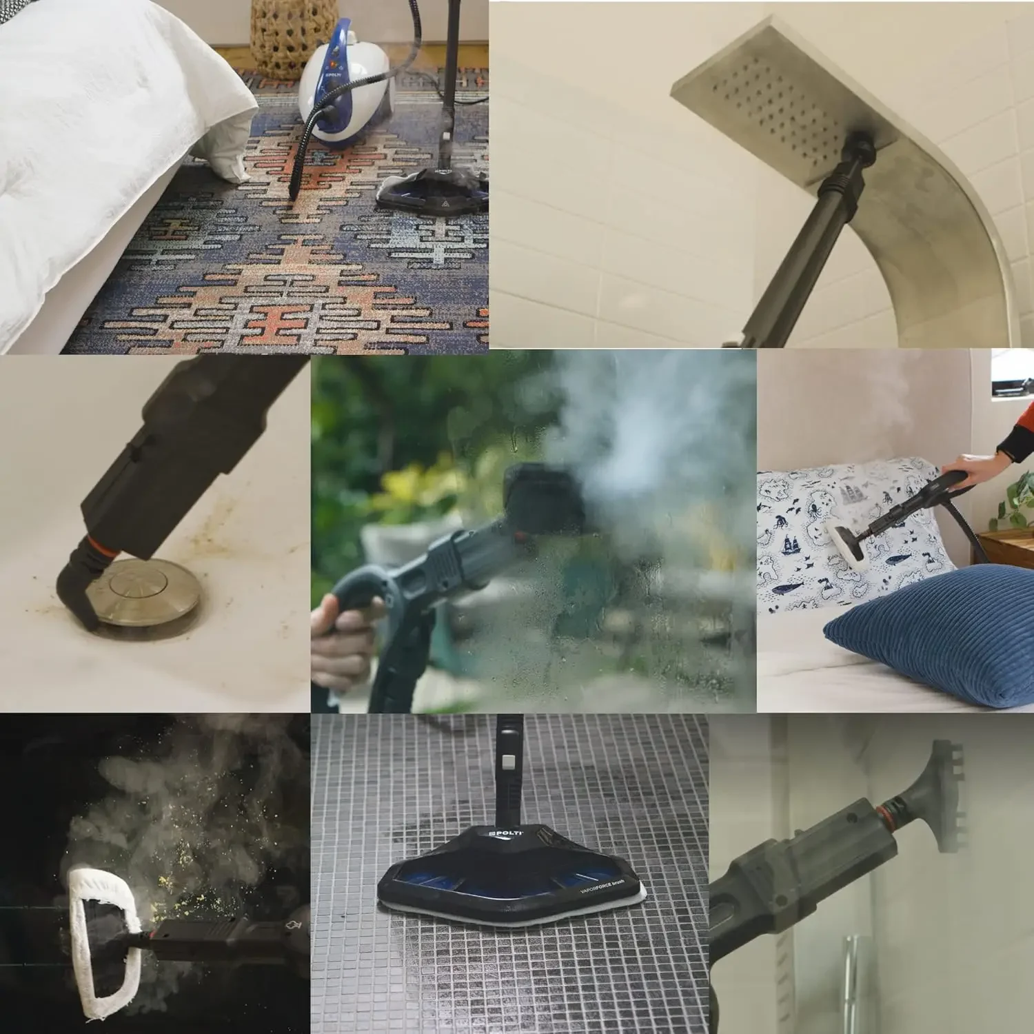 Vaporetto Smart Steam Mop and Steam Cleaner for Cleaning and Sanitizing with 12 Attachments Works for Tile Floor with Grout, Car