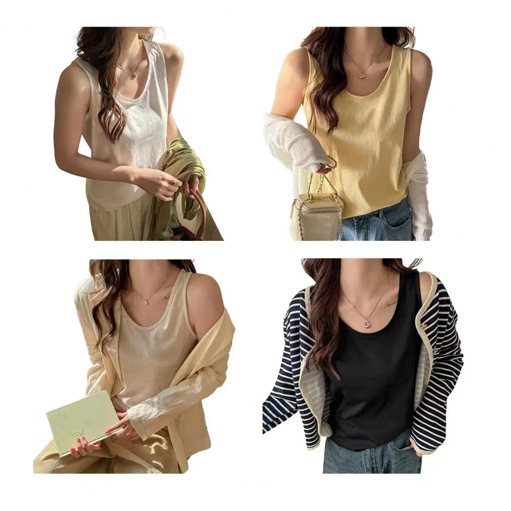 

Fashion Women Tops Sexy Camisole Ice Silk Thin Tanks For Girls Underwear Padded Bralette Vest Summer Versatile Tops
