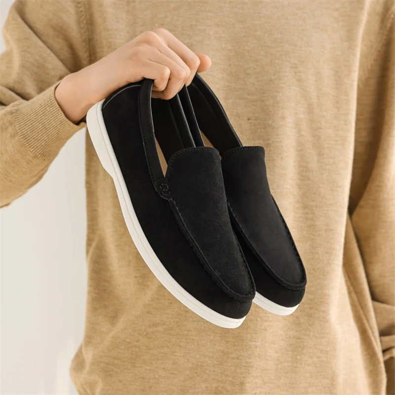 Men Casual Shoes Canvas Loafers Classic Walking Men Shoes Lightweight Soft Moccasins Lazy Shoes Male Slip on Flats Driving Shoes