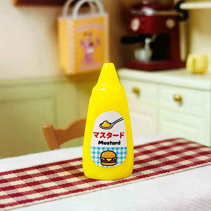 10 pçs casa de bonecas em miniatura jam mini ketchup fingir jogar comida para boneca decoração acessórios brinquedos