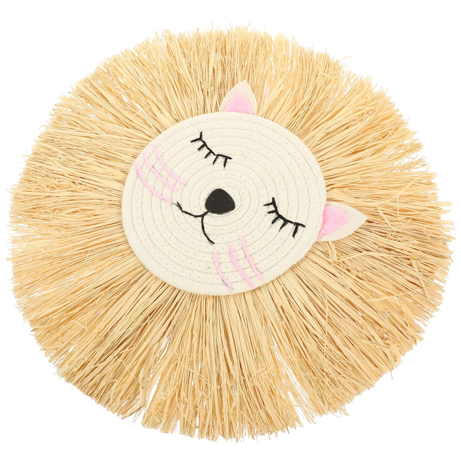 Macrame Wall Hanging - Cartoon Lion Head Woven Wall Hanging