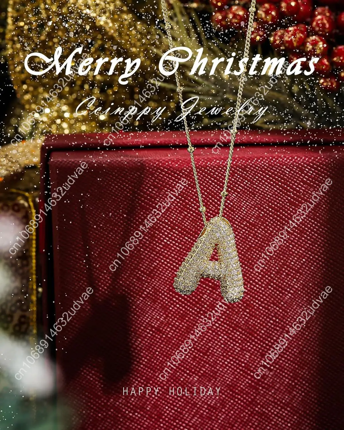 Collana con lettere, collana delicata con palloncino a bolle placcato oro 14k per donna, collana con nome con ciondolo con ciondolo iniziale grosso Personaliz