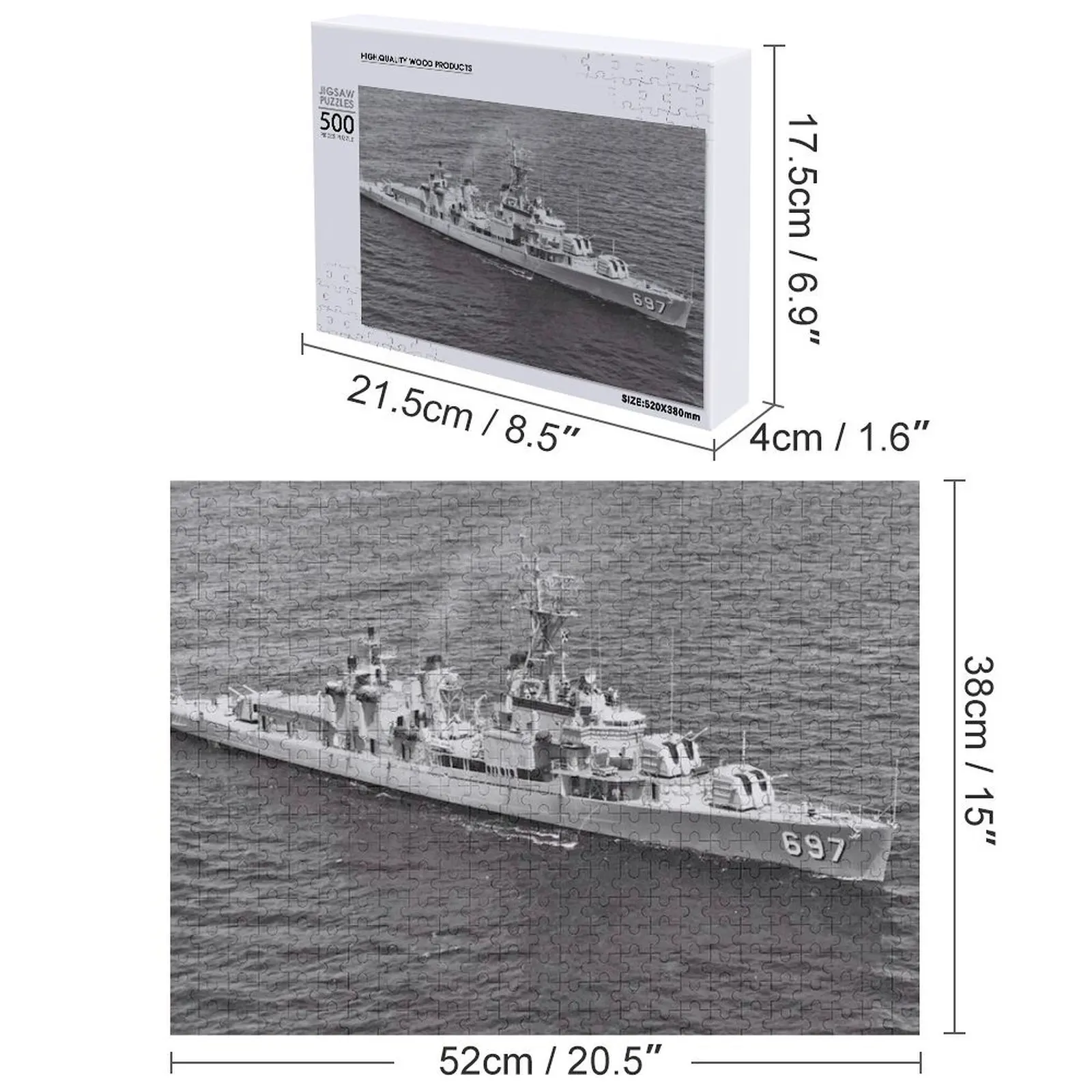 USS CHARLES S. SPERRY (DD-697) SHIP'S STORE ジグソーパズル パーソナライズされたベビーオブジェクト パーソナライズされたおもちゃ カスタム木製ネームパズル