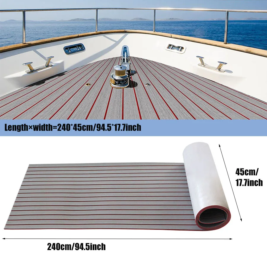 Boat Flooring EVA Foam Decking Faux Teak Marine Mat Carpet Self-Adhesive Marine Flooring Sheet for Motorboat RV Yacht Kayak