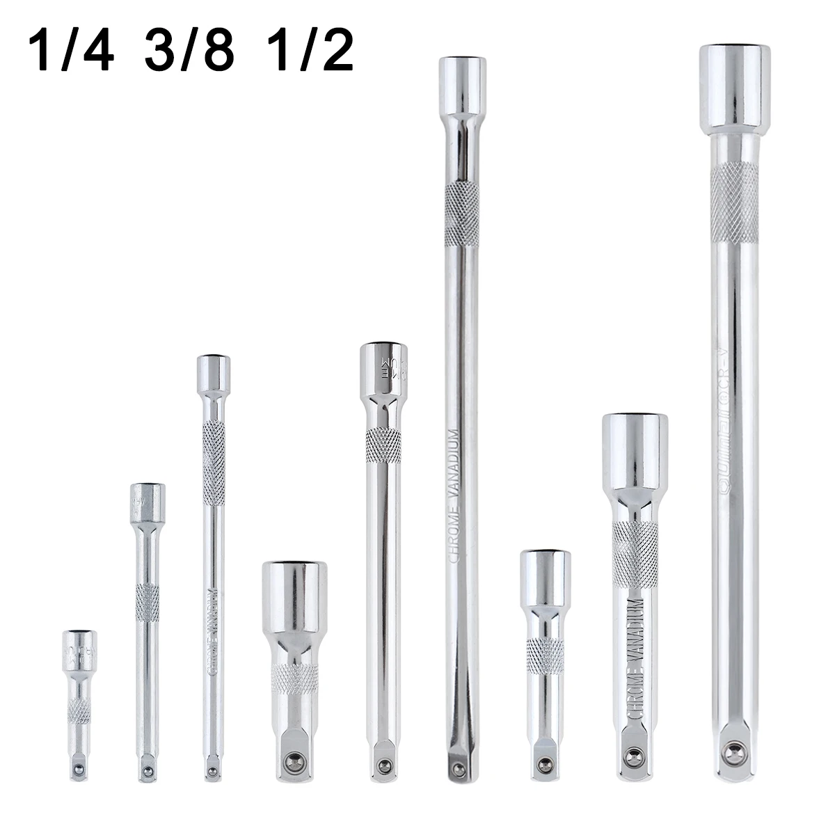 1/2 1/4 3/8 CRV Socket Ratchet Wrench Extension Bar 50/75/100/125/150mm Long Bar Sleeve Connecting Rod Steering Connecting Rod