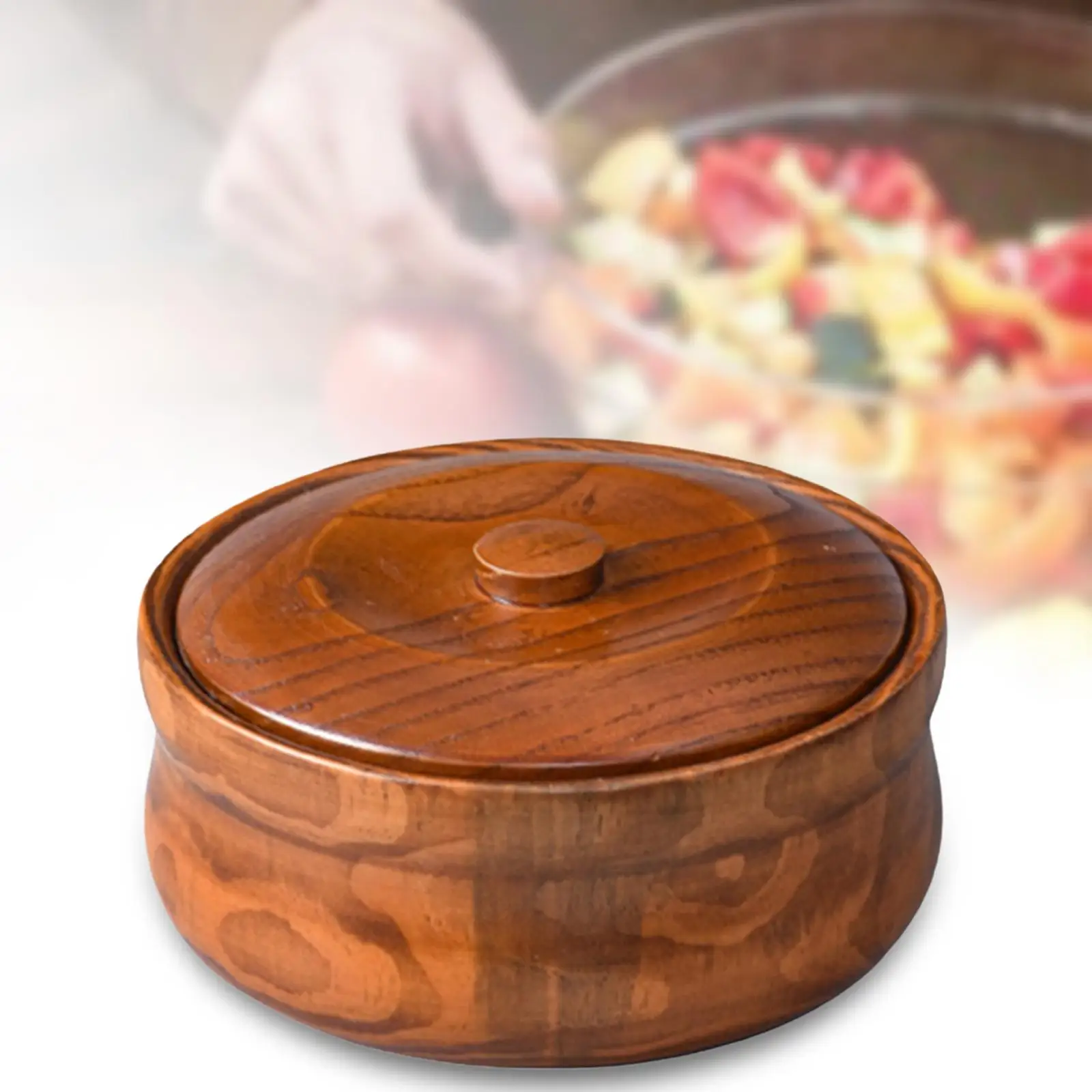 Wooden Bowl Wooden Ramen Bowl for Kitchen Solid Wood Durable for Soup Decorative Container Home Decoration Storage Serving Bowl