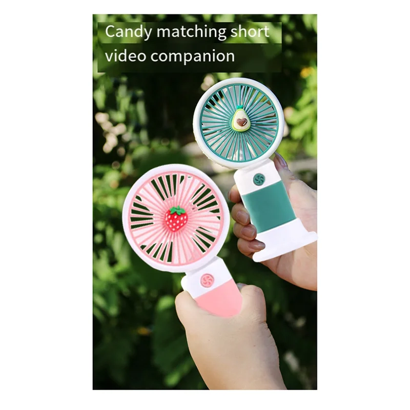 ABCA-Mini USB Handheld Fan Portable With Strong Airflow & Stable Support For Summer Cooling & Movie Watching A