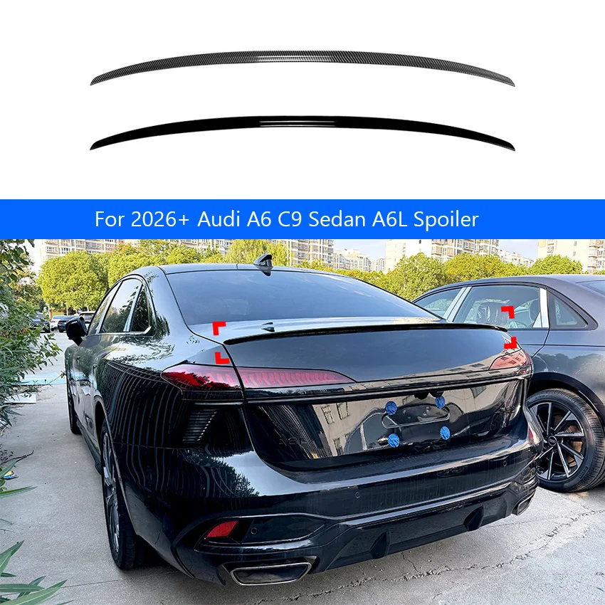 For 2026+ Audi A6 C9 Sedan A6L S‑Style Rear Trunk Spoiler Lip Wing Boot Ducktail Rear Spoiler Exterior Car Tuning Accessories