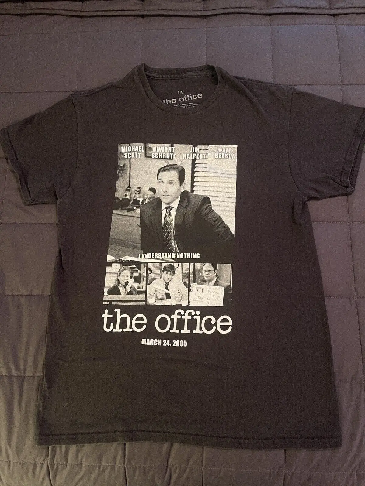 The Office I Understand Nothing Black Graphic T-Shirt Medium Michael Dwight Jim