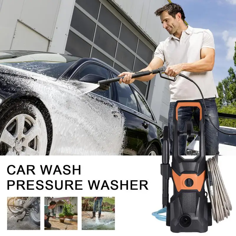 

High Pressure Washer Foam Cannon Car Pressure Washer High-Efficiency With Wheels For Patio Home Cars Outdoor Cleaning Solution