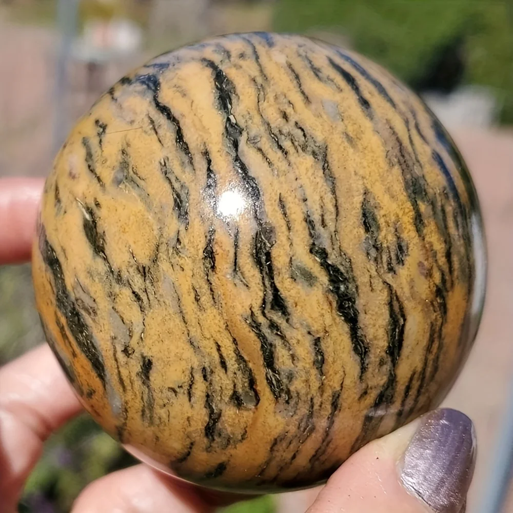 1pc High-Quality Tiger Stripe Ball Yellow & Black Vibrant Orange to Black Spectrum Ideal for Home Decor & Unique Gifts