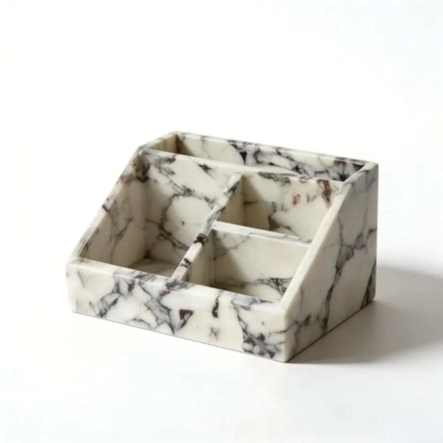 

Desk Organizer, Multi-Compartment Makeup Organizer and Pen Holder, Countertop Storage Box for Vanity, Office Supplies and Bathr
