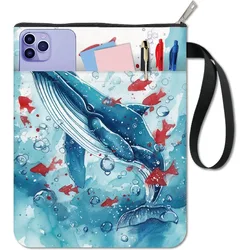 1pc Whale Book Sleeve Submarine World Book Protector Blue Book Covers for Paperbacks Washable Fabric Cloth Book Cover