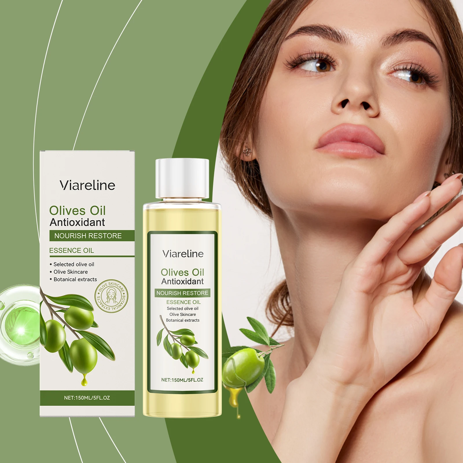 Olive Oil Nourishing Body & Facial Oil, Skin Revitalizing Glow, Smoothing & Calming, Texture Refinement, Intense Moisturization
