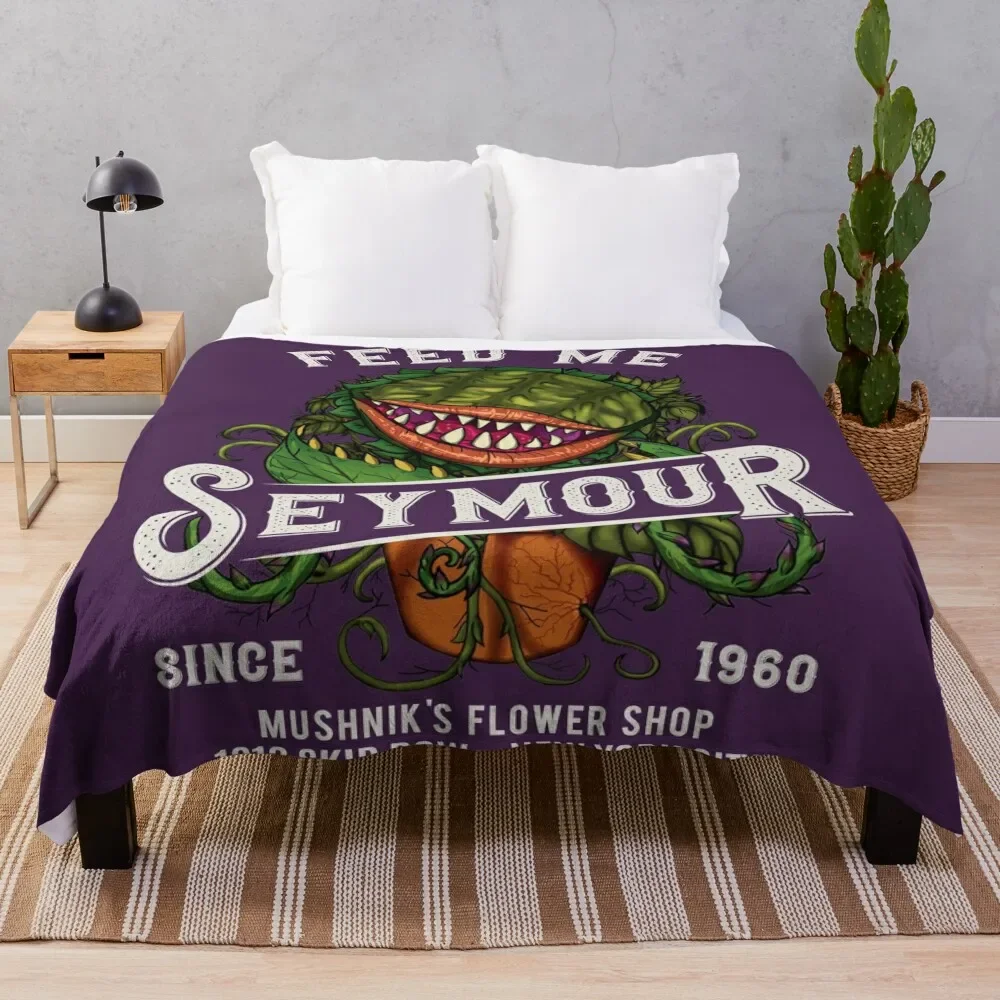 

Feed me Seymour Throw Blanket Shaggy Furry Soft Blanket for Bedroom Living Room