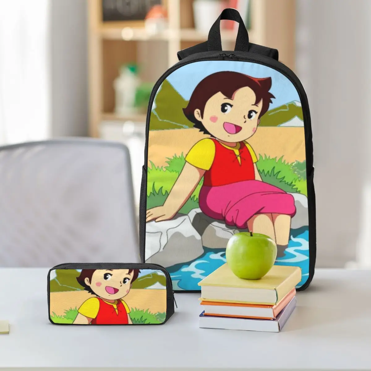 Heidi Feet In The Water Backpack Student Boys Girls BookBag School Bag Laptop Shoulder Bags 3ps Insulated Lunch Bag Pencil Case