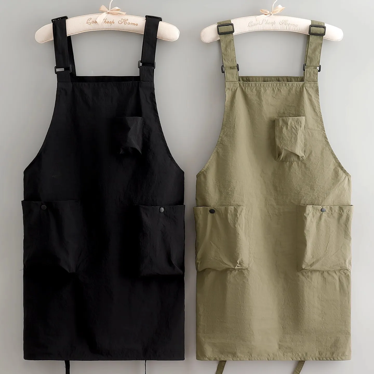Chef Apron Kitchen Solid‑Color Bib Apron Stain‑Resistant Durable Sleeveless Work Overalls