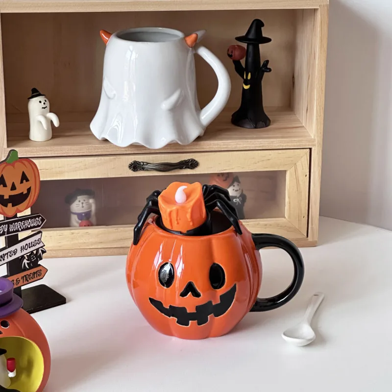 Popular Halloween Pumpkin Expression Design Mug Creative Ghost Cute Tentacle Home Milk Coffee Cup Holiday Party Exquisite Gift