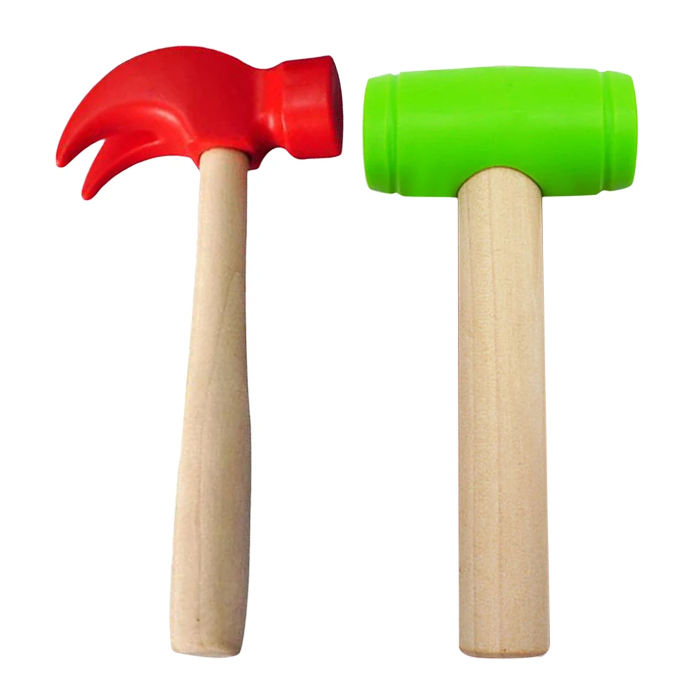 

2 Pcs Simulation Repair Tool Fake Mallet Toy Wood Pretend Tools Wooden Mallets