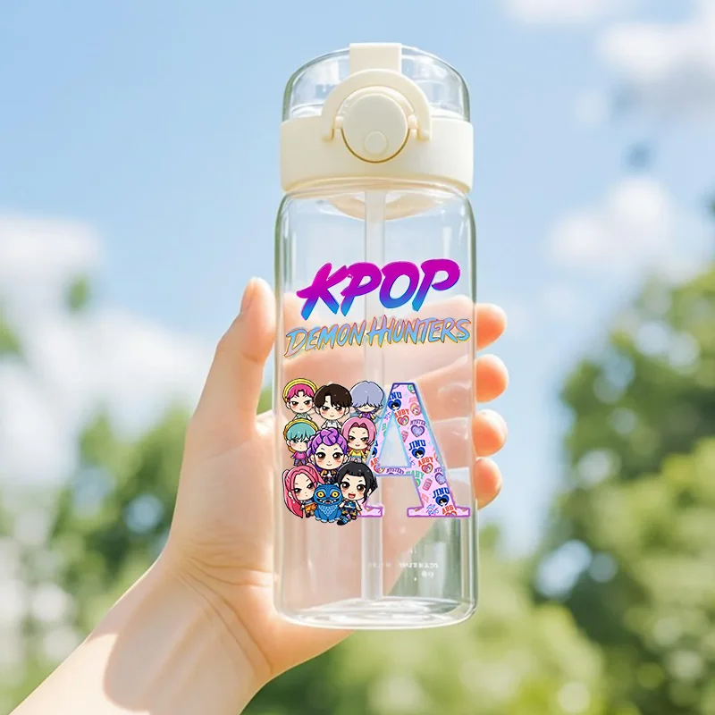 

400 мл KPop кувшин для охотников на демонов, простая портативная пластиковая кружка, милые бутылки с буквами A-Z, студенческий спортивный чайник большой емкости, подарок