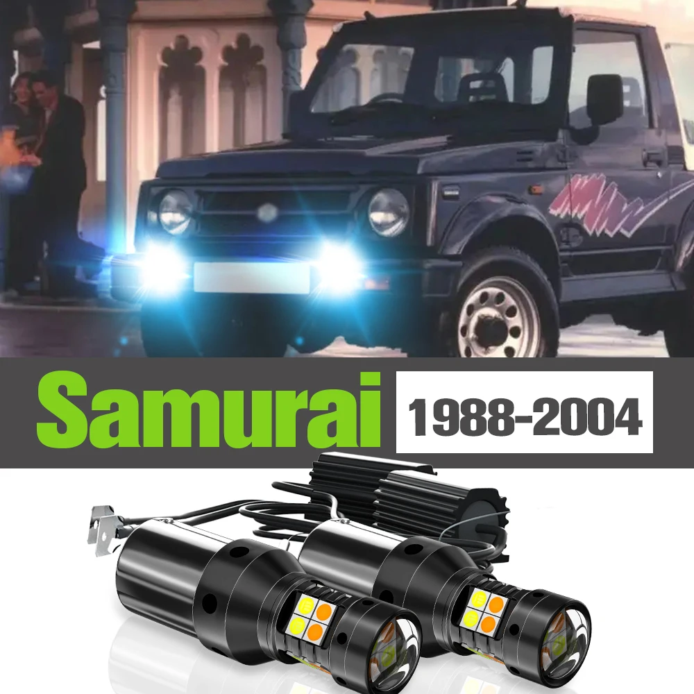 

2x LED Dual Mode Turn Signal+Daytime Running Light DRL Accessories Lamp For Suzuki Samurai 1988-2004 1999 2000 2001 2002 2003