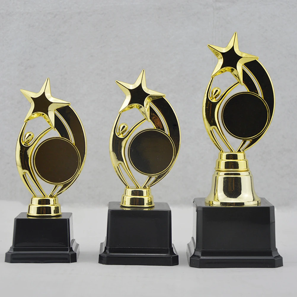 

Fashionable Sports Reward Trophy Plastic Star Award Trophy for Student Kids Sports Competition Match Size S (Golden)