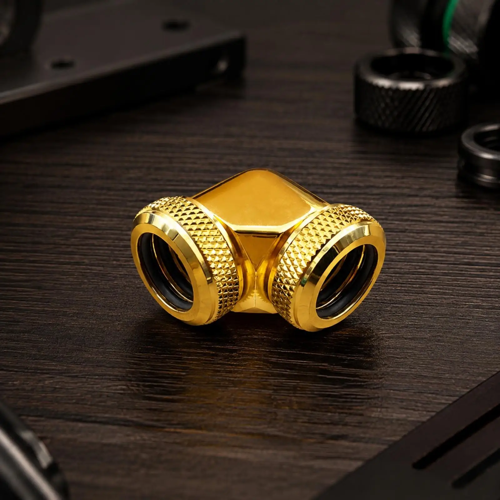 90 Degree Hard Tube Fitting for 14mm OD Tubing PC Water Cooling Elbow Connector Brass Chrome