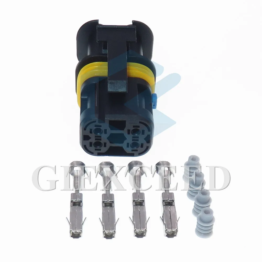 2 Sets 4 Pin AC Assembly 18284.000.002 Automobile Modification Plug Car Female Electric Wire Waterproof Socket Auto Parts