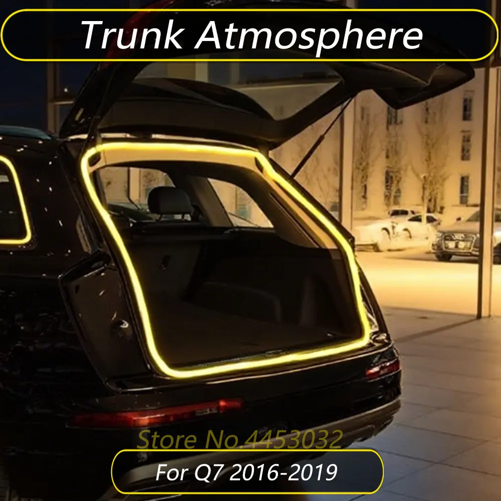 

Для Audi Q7 4M 2016-2019 багажник автомобиля светодиодный комплект атмосферных световых полос легко установить яркое внутреннее освещение 157 дюймов 12 В