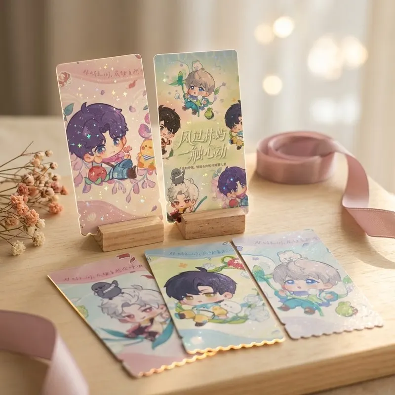 Love and Deepspace Caleb Xavier Collectible Cards Set Of 6 Dreamy Forest Chibi Photo Art