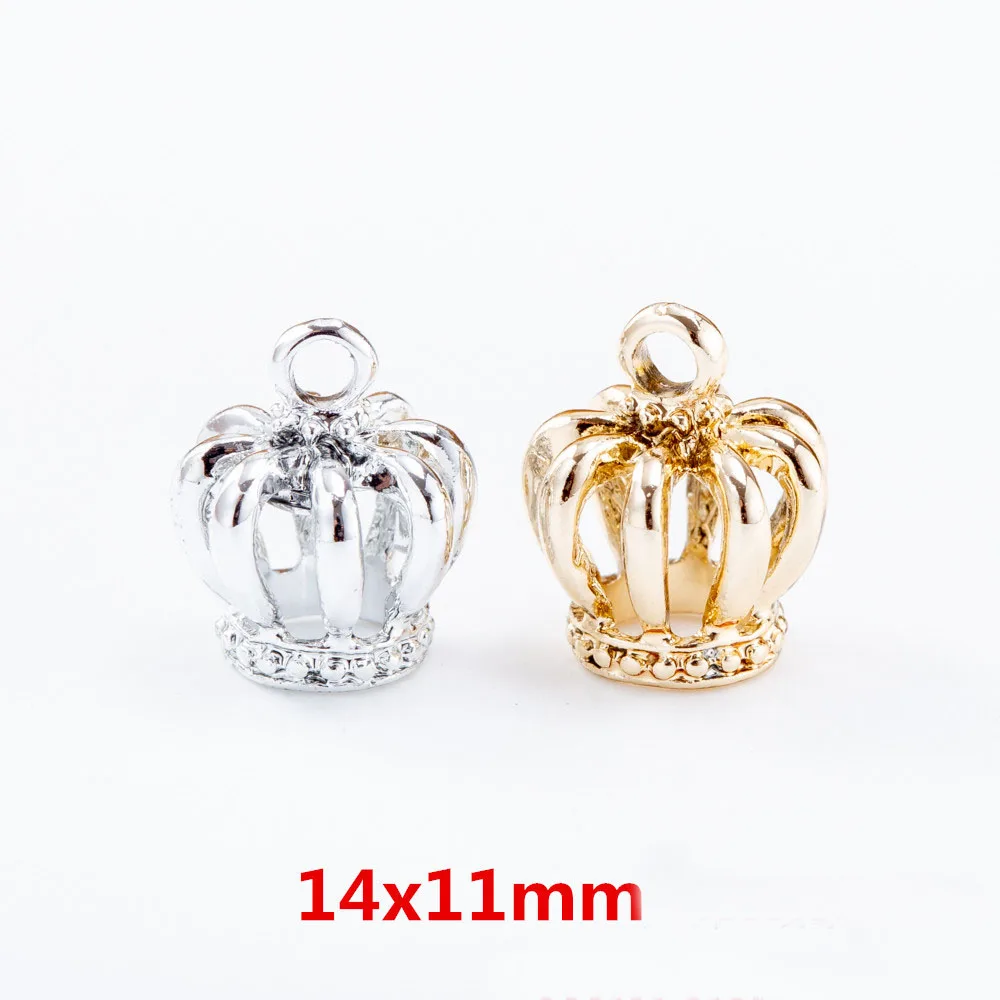 

50PCS Gold Tone Alloy 3D Hallow Out Crown Jewelry Charms DIY Bracelet Necklace Phone Chain Keyring Earring Deocration Charm