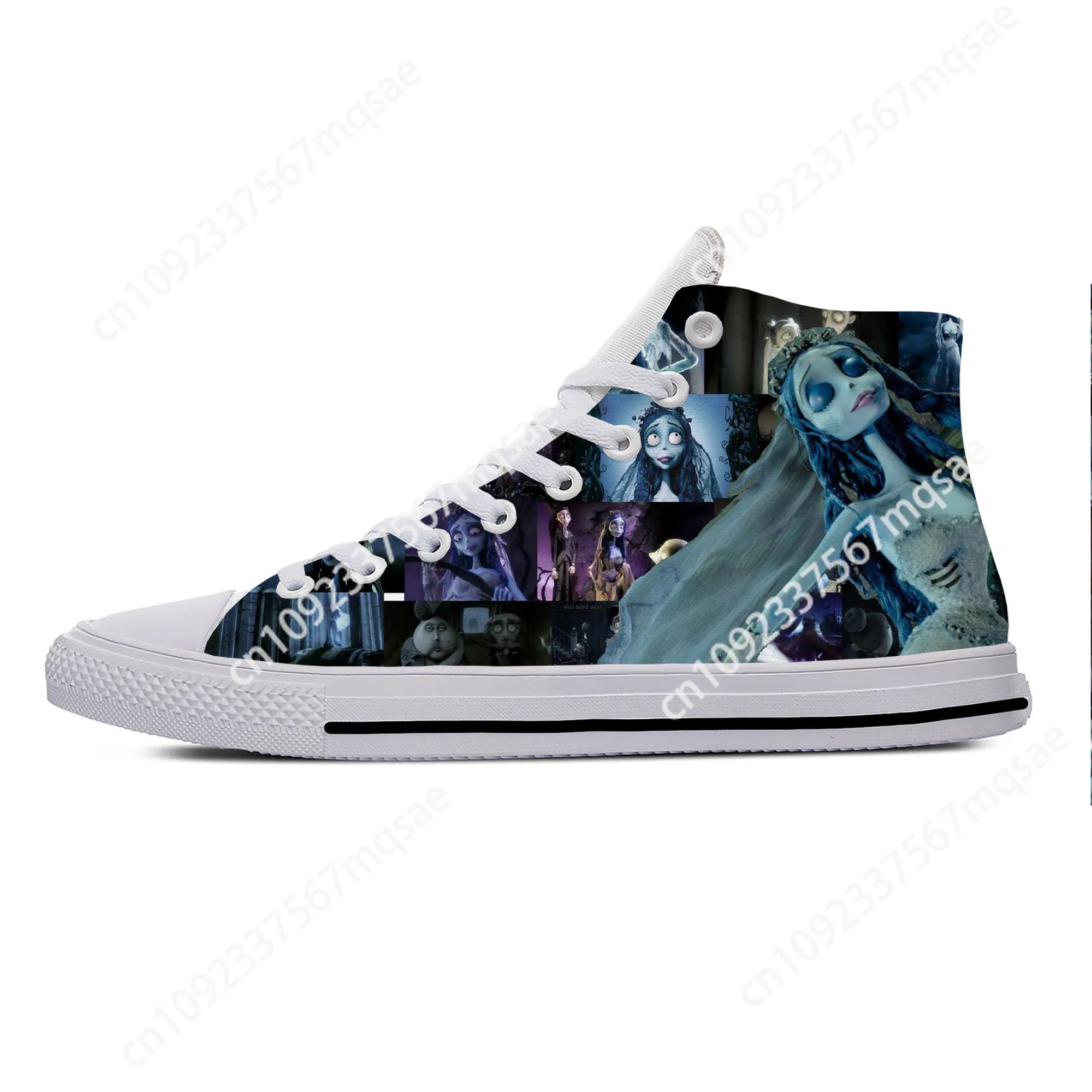 Hot Cool Summer Anime Manga Cartoon Corpse Bride Funny Fashion Casual Cloth Shoes High Top Men Women Sneakers Latest Board Shoes