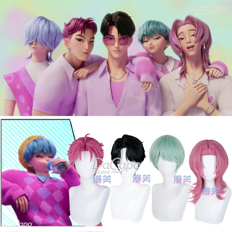 

K-Pop Jinu Saja Boys Demon Hunters Косплей Эбби Mystery Romance Детский костюм Парик Ролевая игра Хэллоуин Группа Мужские сценические наряды Cos