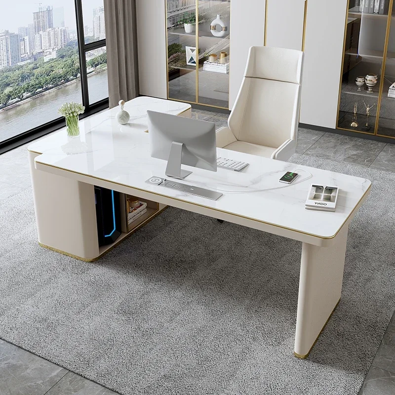 

Storage Desktop Office Desk Writing Designer White Study Computer Desks Gaming Drawers Modern Mesa Para Computador Furniture