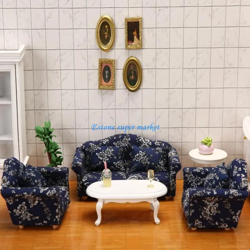 090B Mini Sofa Furniture-Miniature Baby Girls Dollhouse Couch iving Room Games