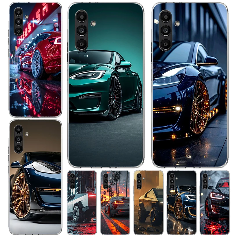 Electric Car M-Model S 3 Phone Case For Samsung Galaxy A13 A14 A15 A16 A17 A53 A54 A55 A56 A57 A33 A34 A35 A36 A37 A23 A24 A25 A