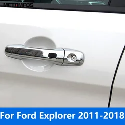 For Ford Explorer 2011-2015 2016 2017 2018 Chrome Side Door Handle Cover Trim Protection Cap Sticker Accessories Car Styling