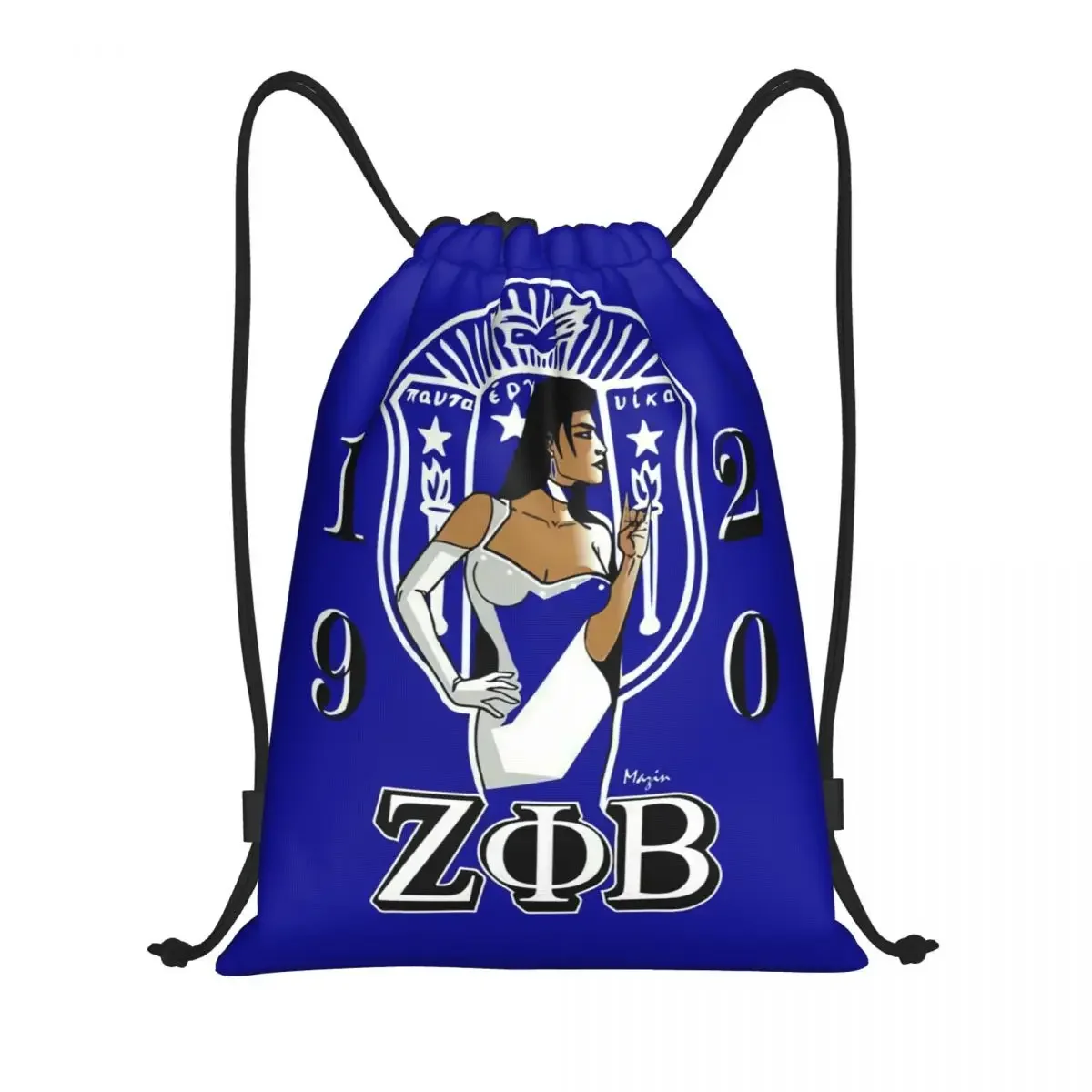 Custom Zeta Phi Beta ZOB Drawstring Backpack Bags Women Men Lightweight Greek Letter 1920 Gym Sports Sackpack Sacks for Training