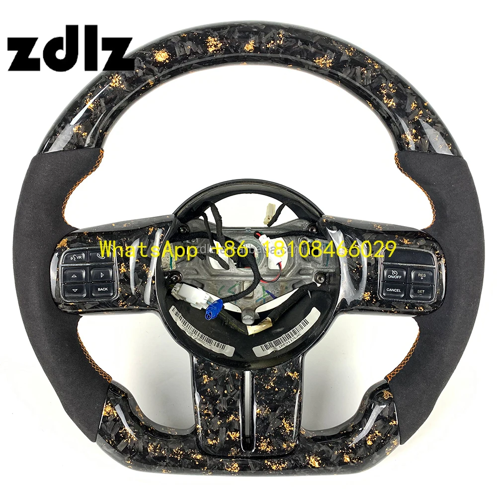 Forged Carbon Fiber Steering Wheel 2013-2017 Jeep Wrangler JK JL Gladiator Car Steering Wheel Compatible with 2014-2016 Models