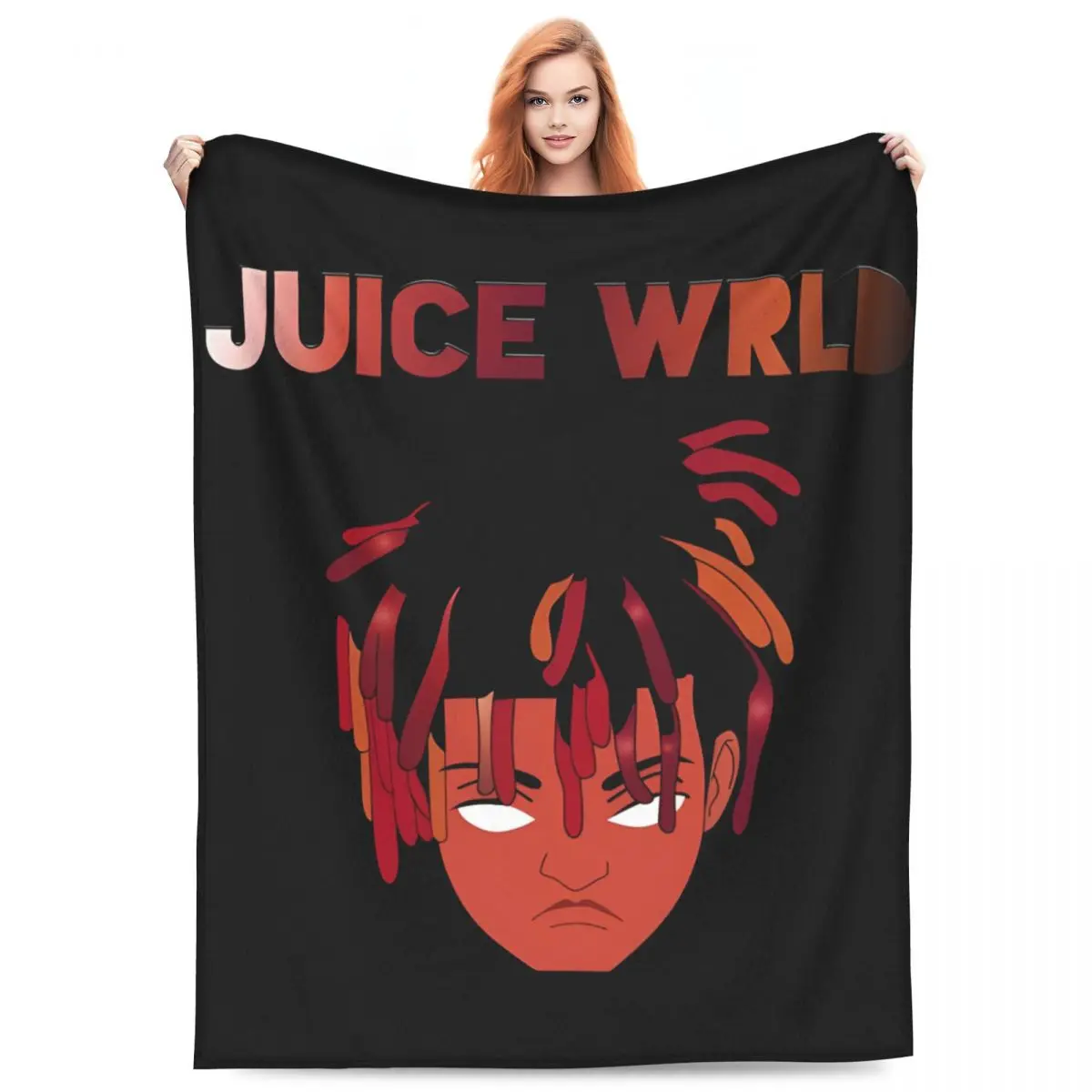 Juice Music Wrld Flannel Blanket The Party Never Ends  Novelty Throw Blankets for Home Hotel Sofa 150*125cm Plush Thin Quilt