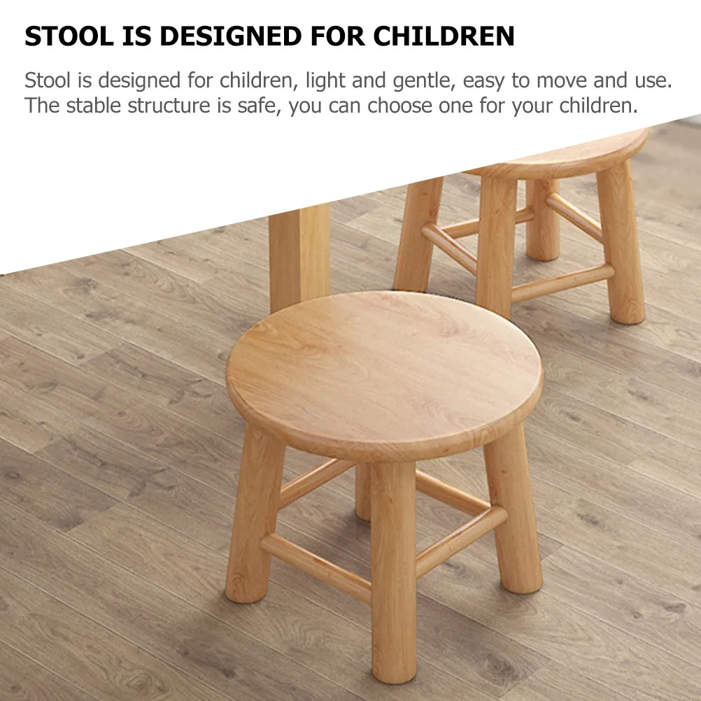 Small Wooden Step Stool for Safe Non Slip Surface Low Height Sturdy Construction Multi Purpose Home Use Shoe