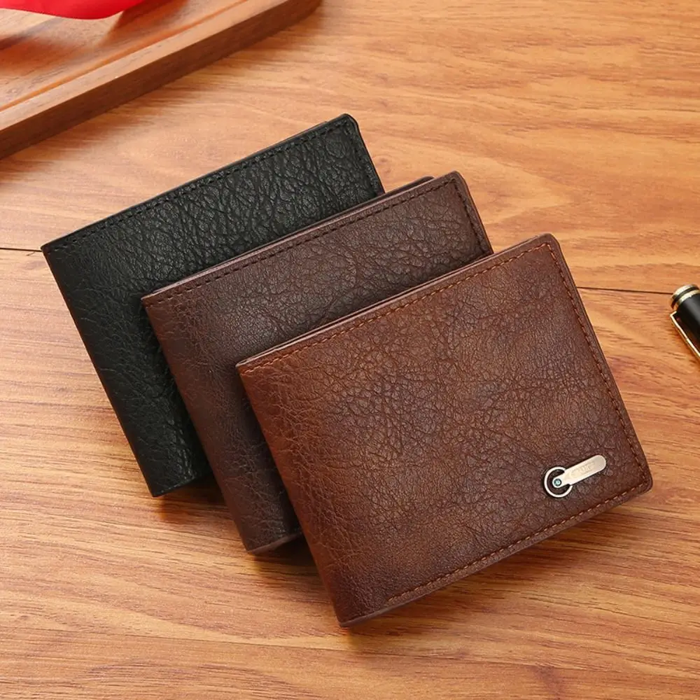 

Fashion PU Leather Men Wallet Large-capacity Multi-card Slot Card Bag High Quality Folding Coin Purse